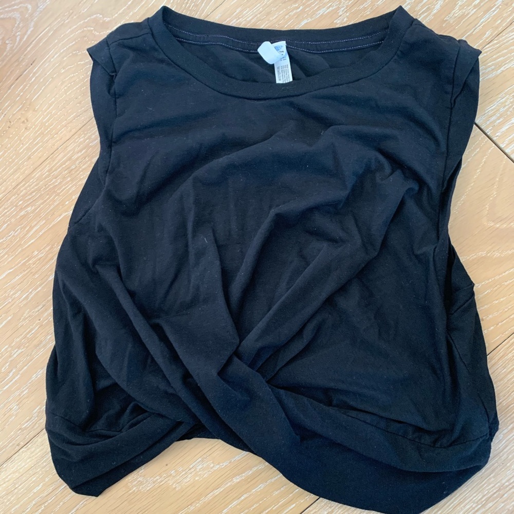 Free People Movement Crop Cross Front Top L Black
